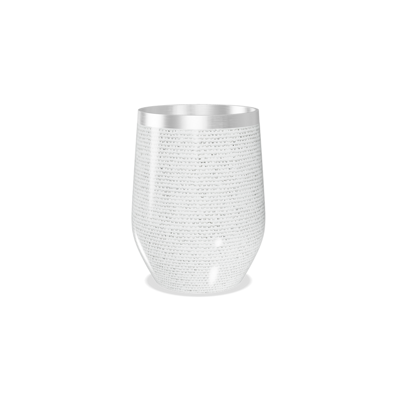 Copo Térmico Slim - Textura Branca Aço Inox