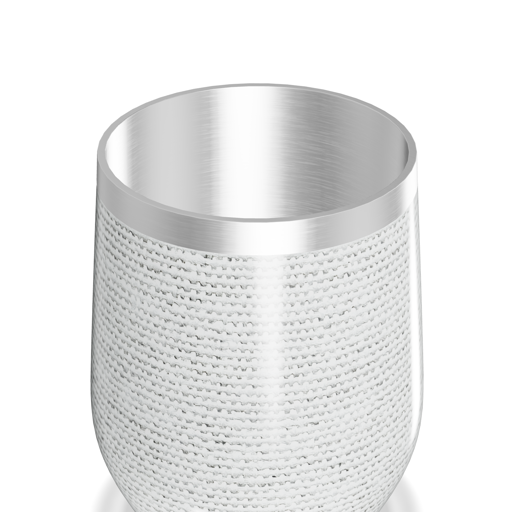 Copo Térmico Slim - Textura Branca Aço Inox