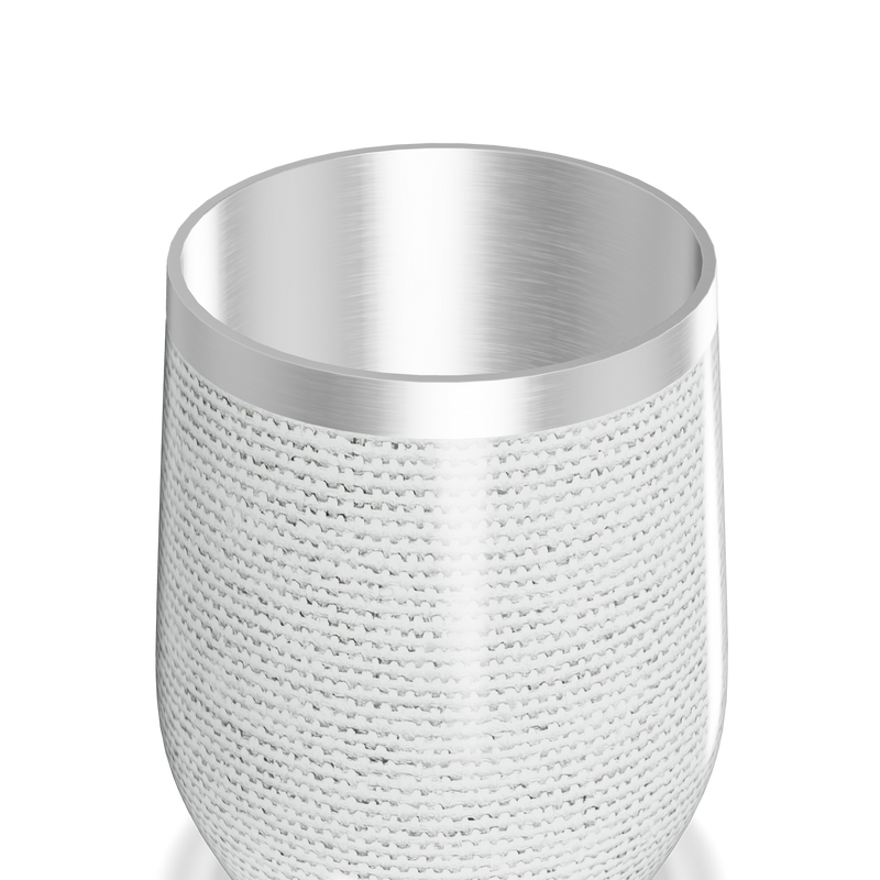 Copo Térmico Slim - Textura Branca Aço Inox