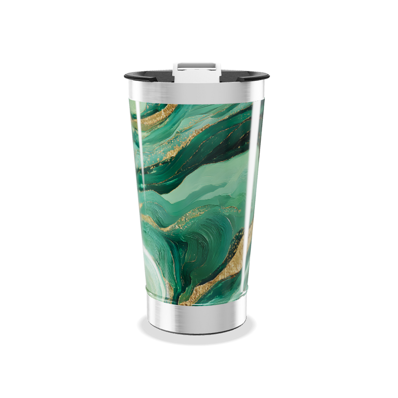 Copo Térmico - Estampa Verde Mármore