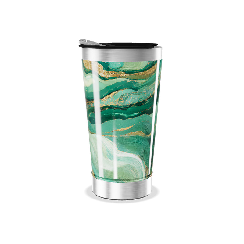 Copo Térmico - Estampa Verde Mármore
