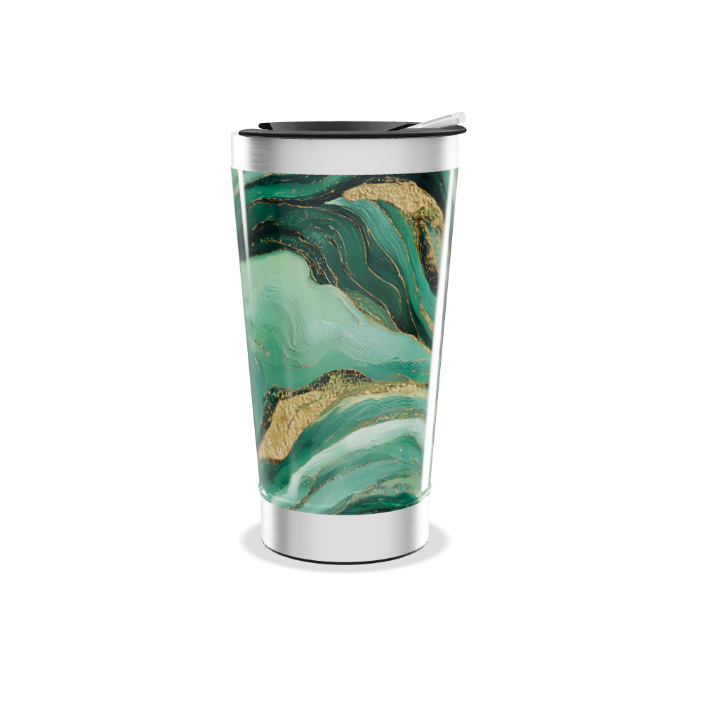 Copo Térmico - Estampa Verde Mármore