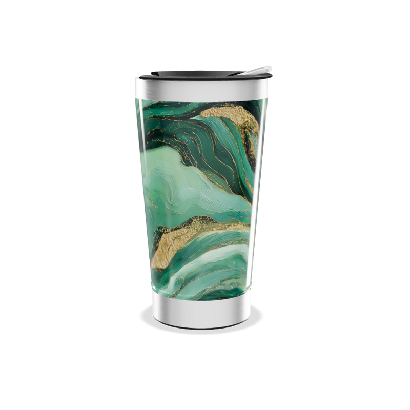 Copo Térmico - Estampa Verde Mármore