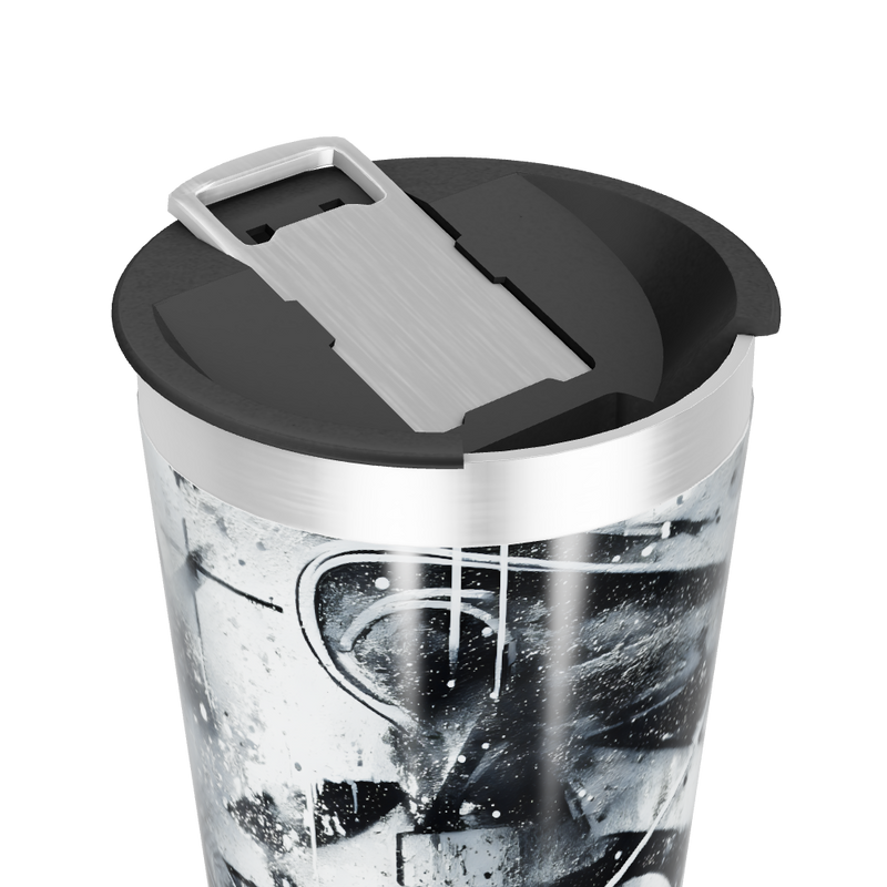 Copo Térmico - Estampa Abstrata Preto e Branco