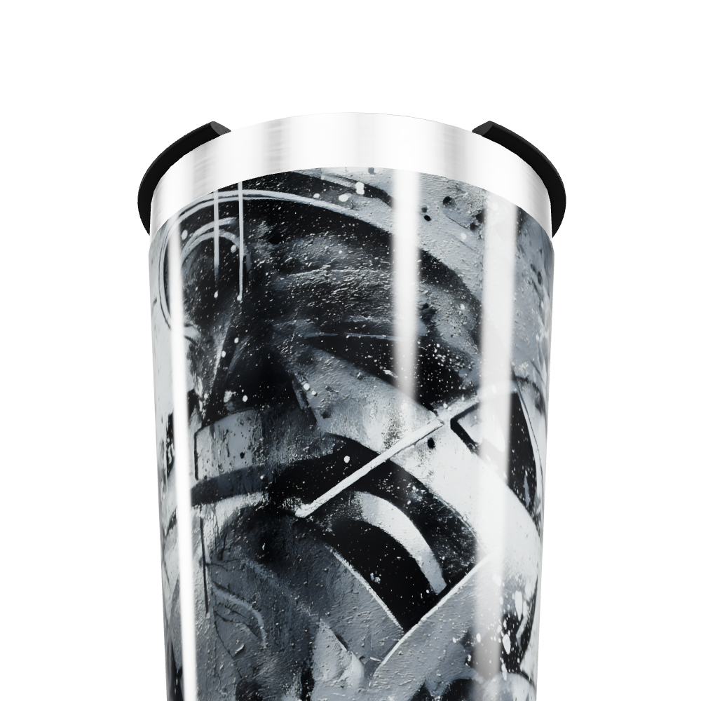 Copo Térmico - Estampa Abstrata Preto e Branco