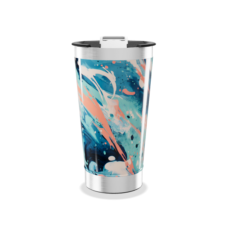 Copo Térmico - Estampa Abstrata Azul