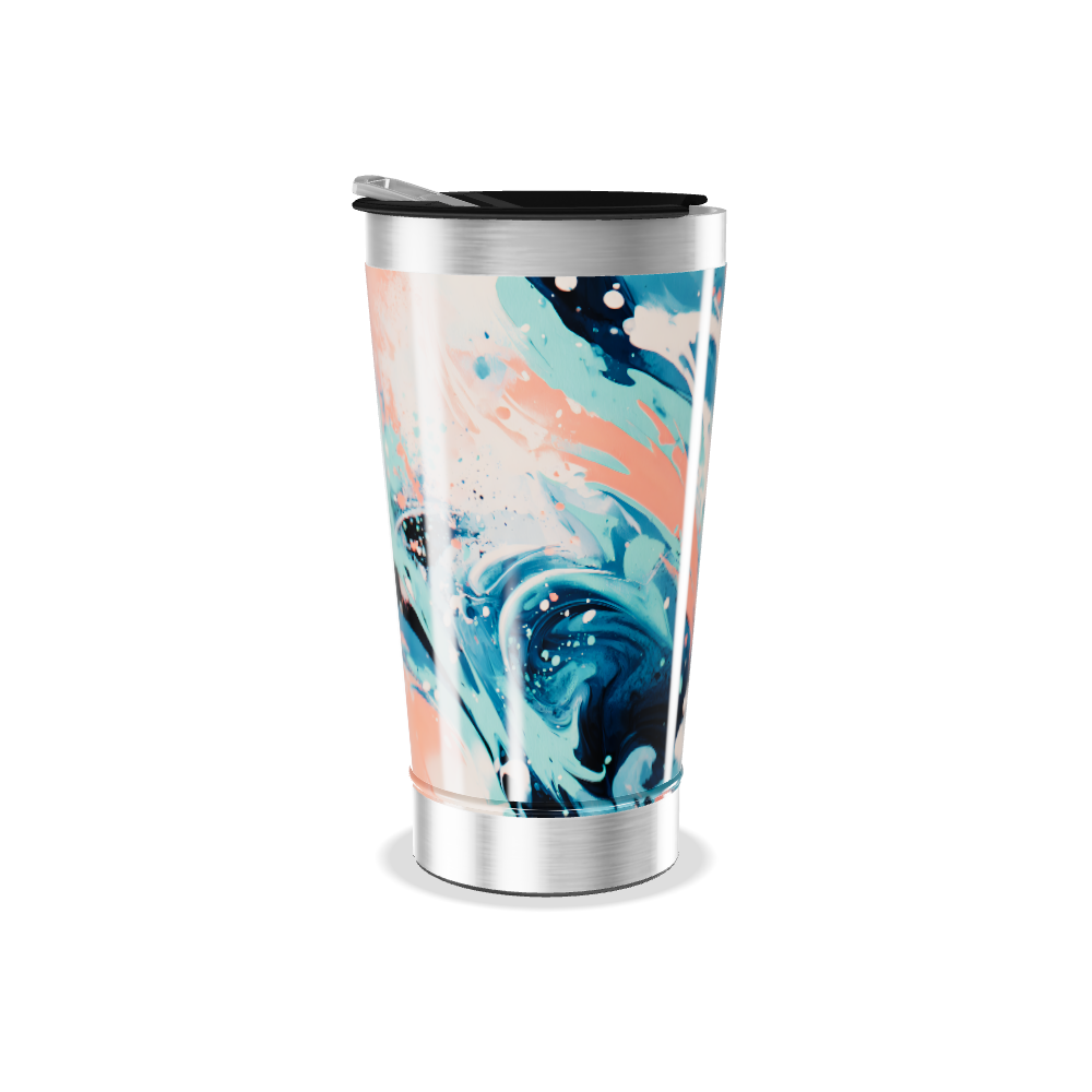 Copo Térmico - Estampa Abstrata Azul