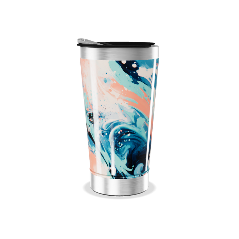 Copo Térmico - Estampa Abstrata Azul