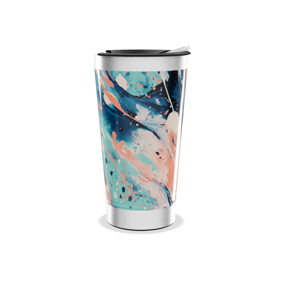 Copo Térmico - Estampa Abstrata Azul