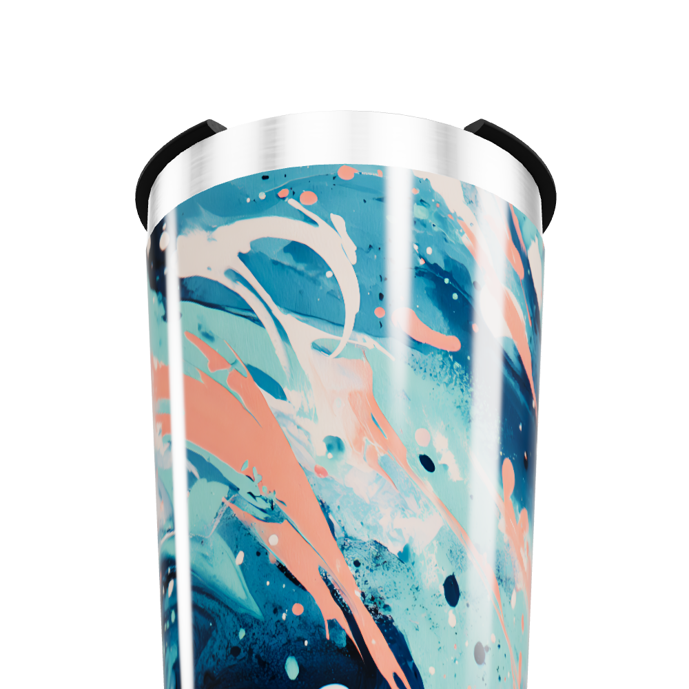 Copo Térmico - Estampa Abstrata Azul