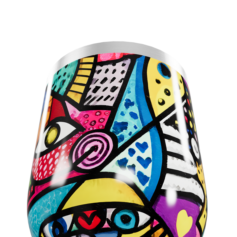 Copo Térmico Slim - Estampa Colorida Abstrata