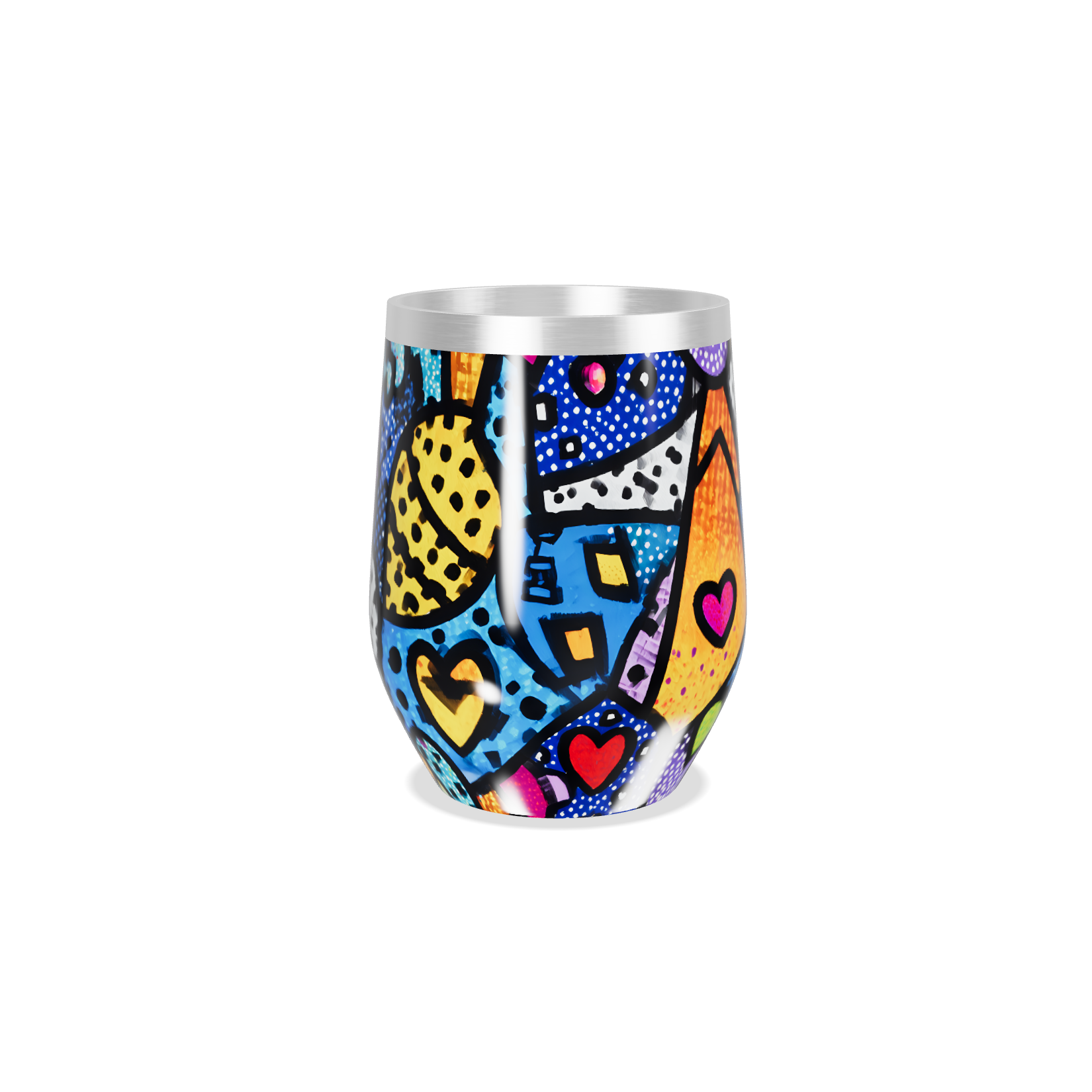 Copo Térmico Slim - Colorido com Coração