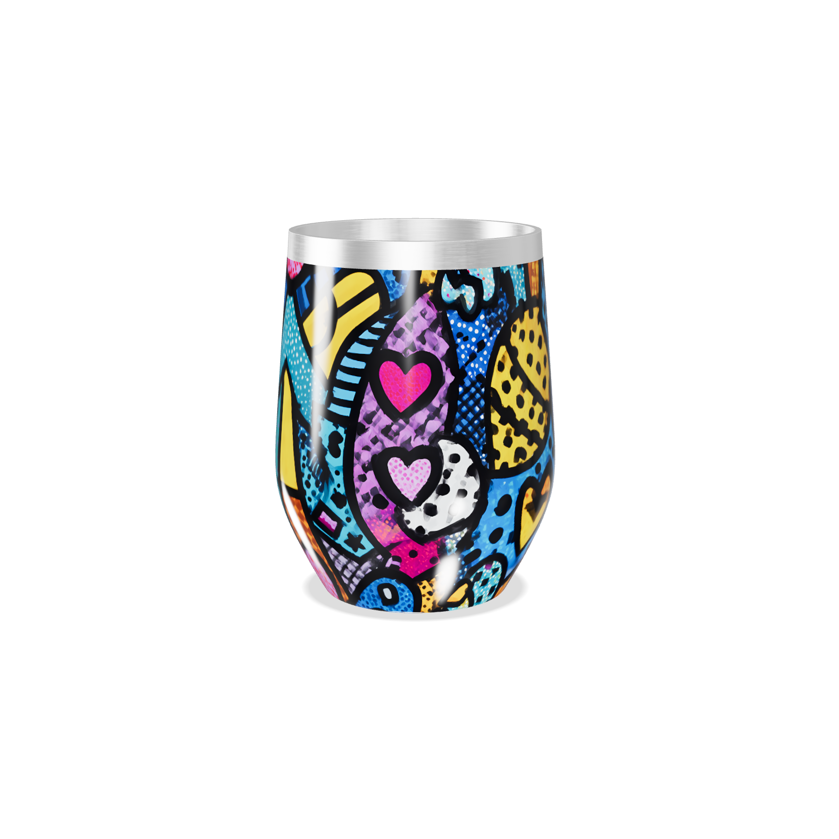 Copo Térmico Slim - Colorido com Coração