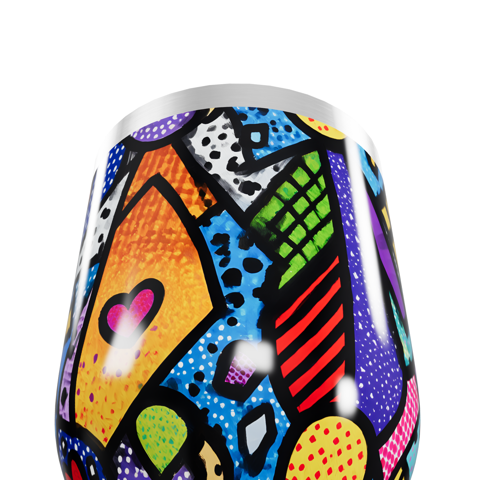 Copo Térmico Slim - Colorido com Coração