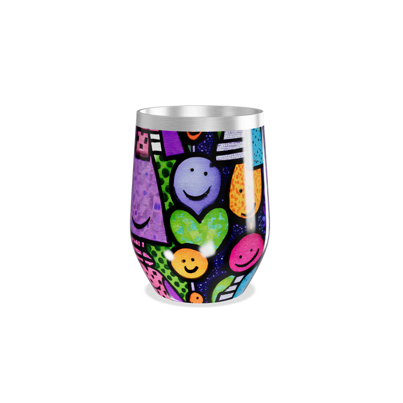 Copo Térmico Slim - Colorido Estampado Aço Inox