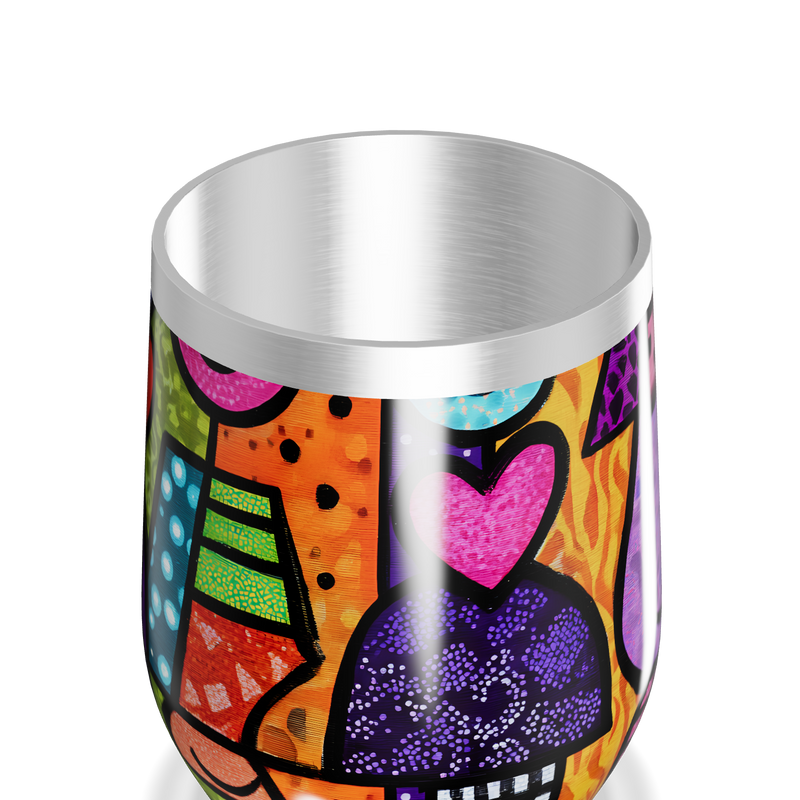 Copo Térmico Slim - Colorido Estampado Aço Inox