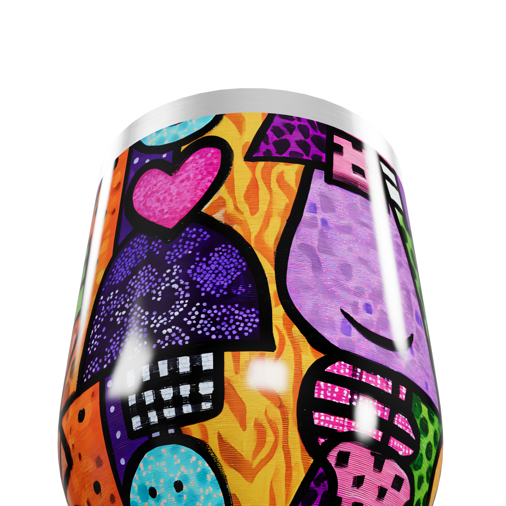 Copo Térmico Slim - Colorido Estampado Aço Inox