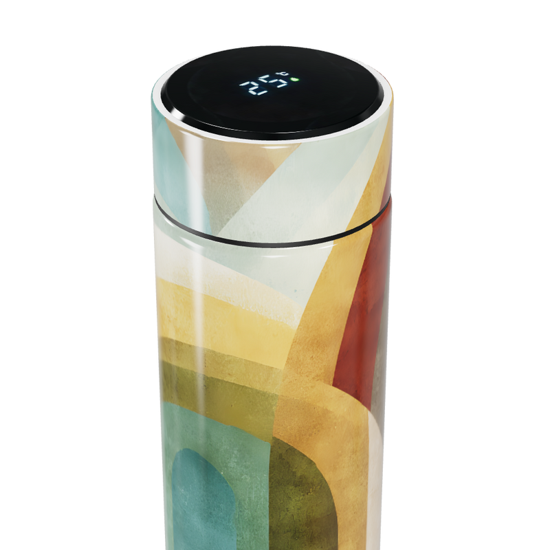 Garrafa Térmica Touch - Colorida com Estampa Geométrica