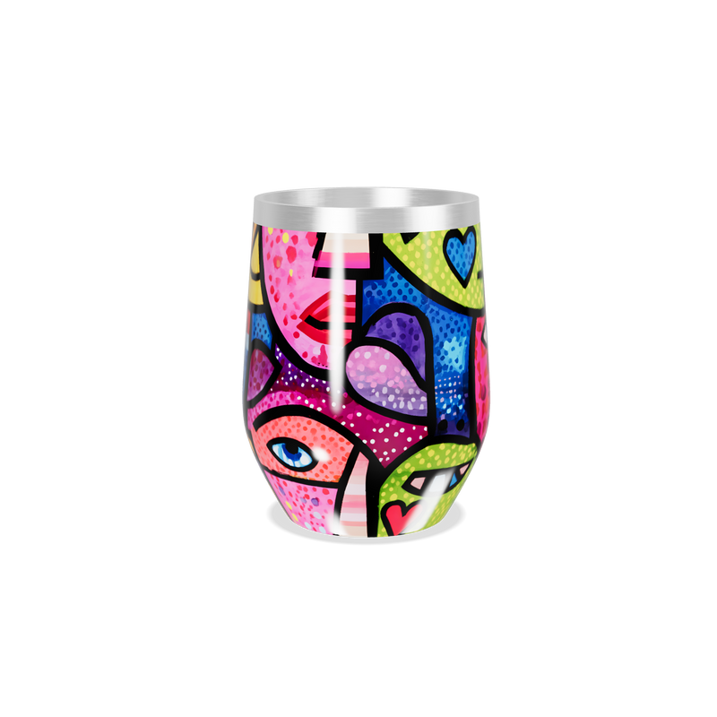 Copo Térmico Slim - Estampa Colorida Faces