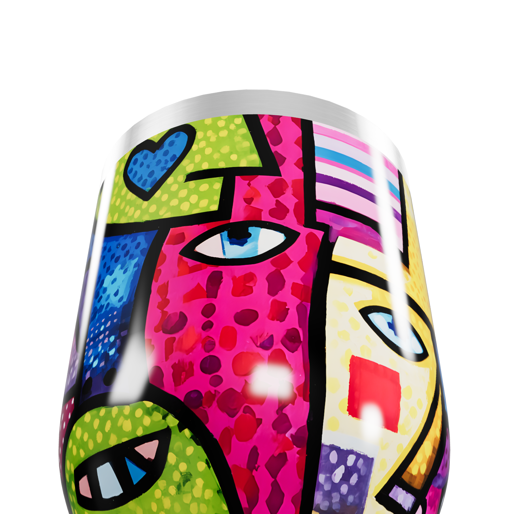 Copo Térmico Slim - Estampa Colorida Faces