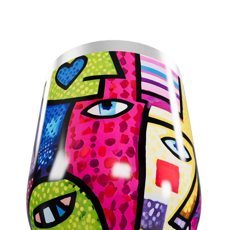 Copo Térmico Slim - Estampa Colorida Faces