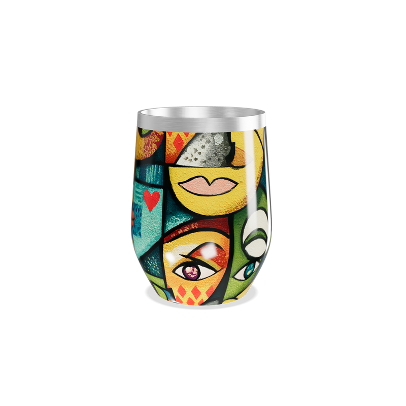 Copo Térmico Slim - Estampa Colorida Abstrata