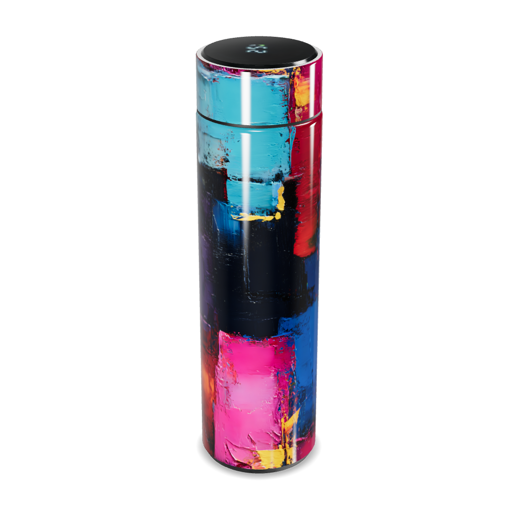 Garrafa Térmica Touch - Colorida Abstrata Inox