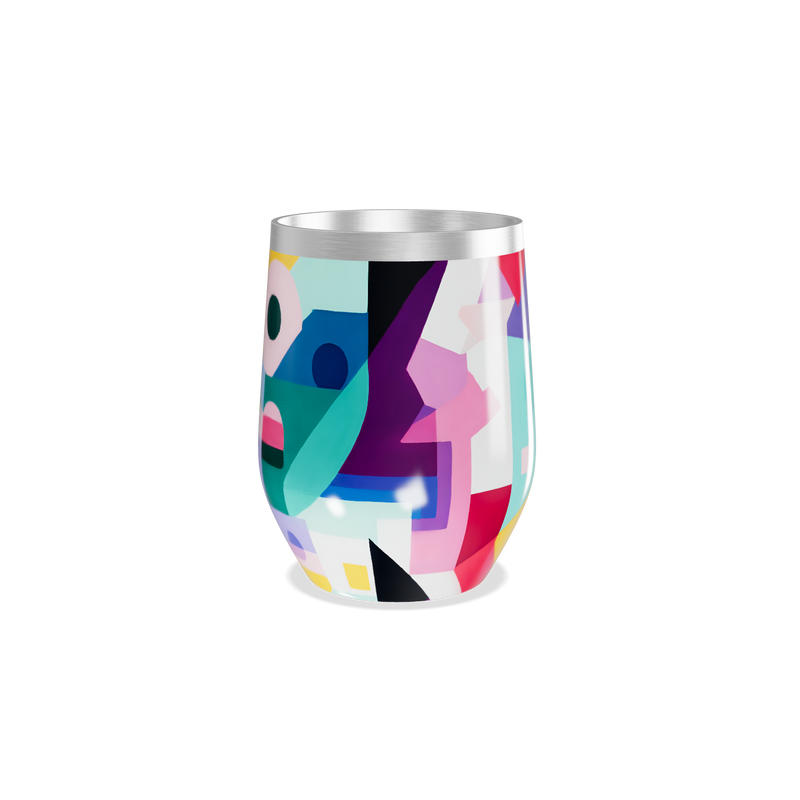 Copo Térmico Slim - Colorido Abstrato Inox