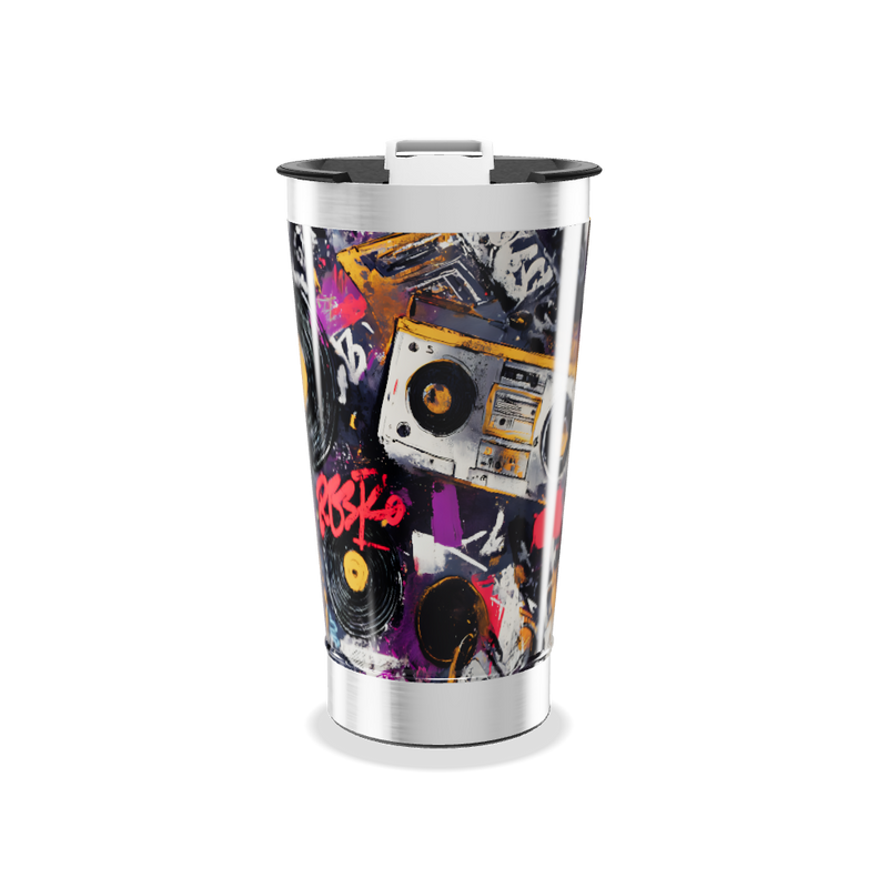 Copo Térmico - Estampa Retrô Colorida