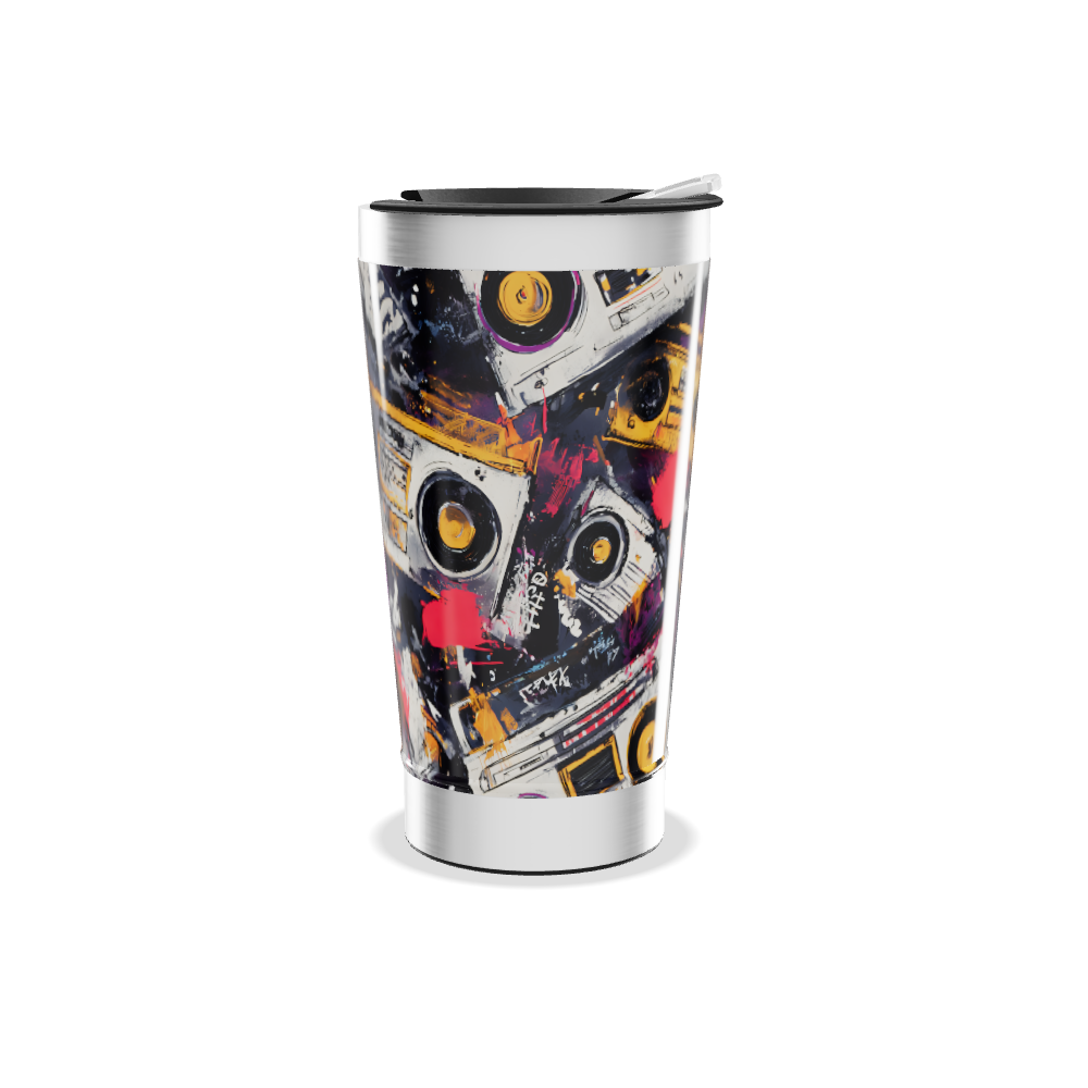 Copo Térmico - Estampa Retrô Colorida