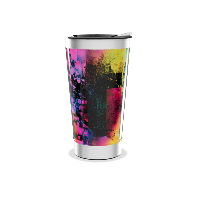 Copo Térmico - Preto Estampa Colorida