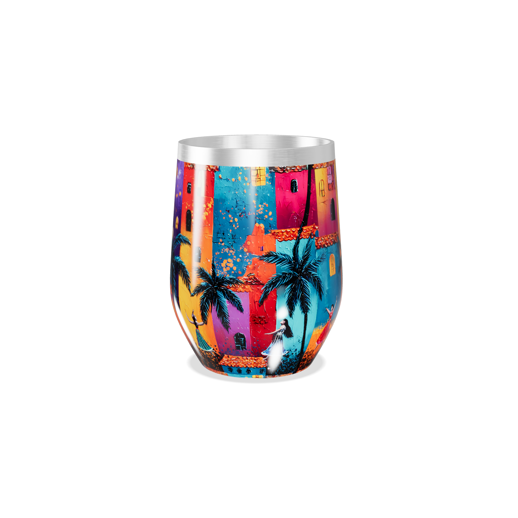 Copo Térmico Slim - Colorido com Estampa Alegre