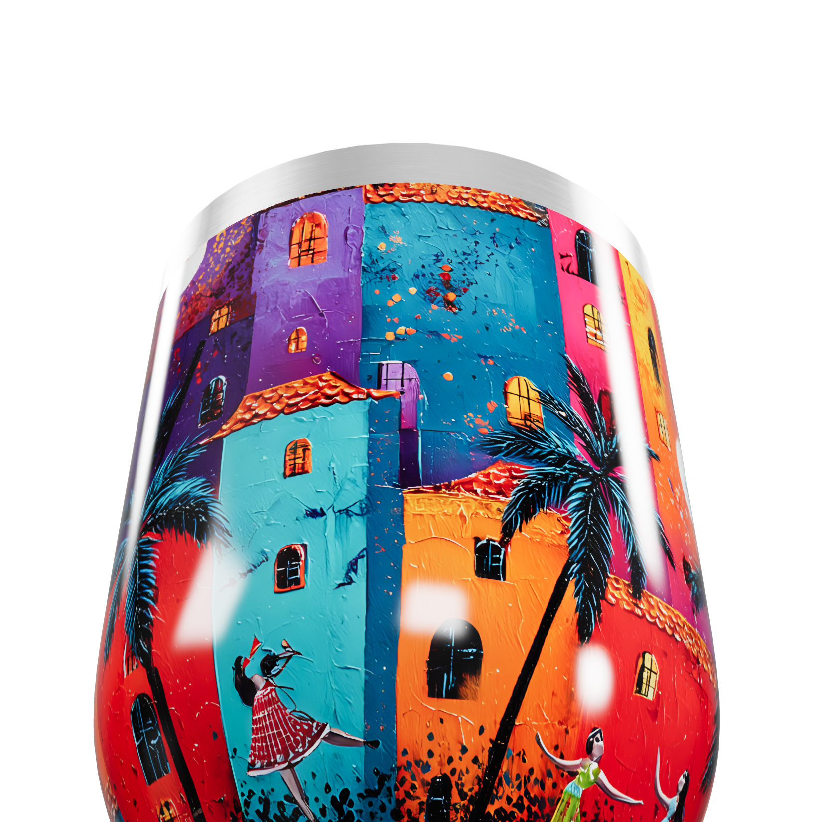 Copo Térmico Slim - Colorido com Estampa Alegre