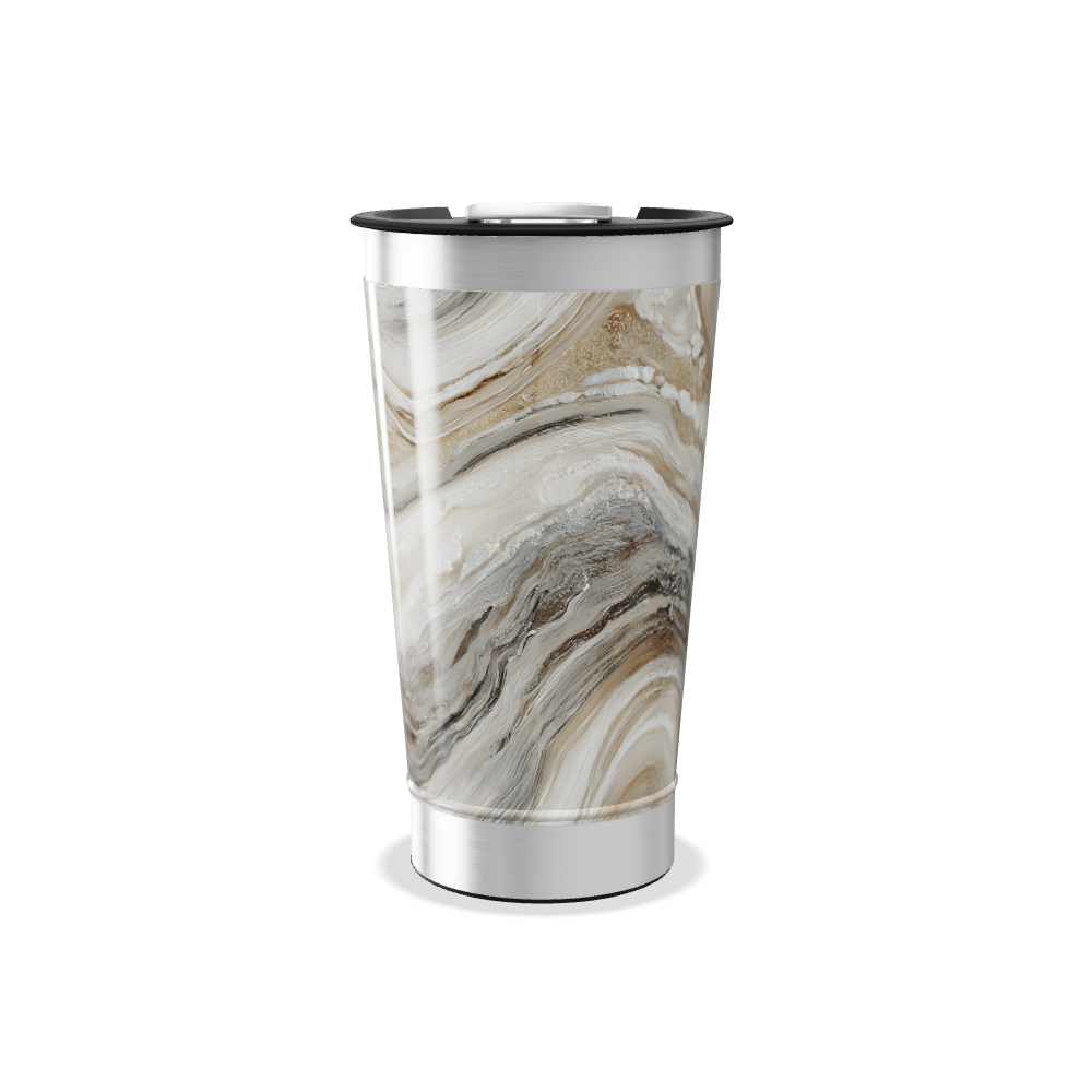 Copo Térmico - Marmorizado Bege Aço Inox