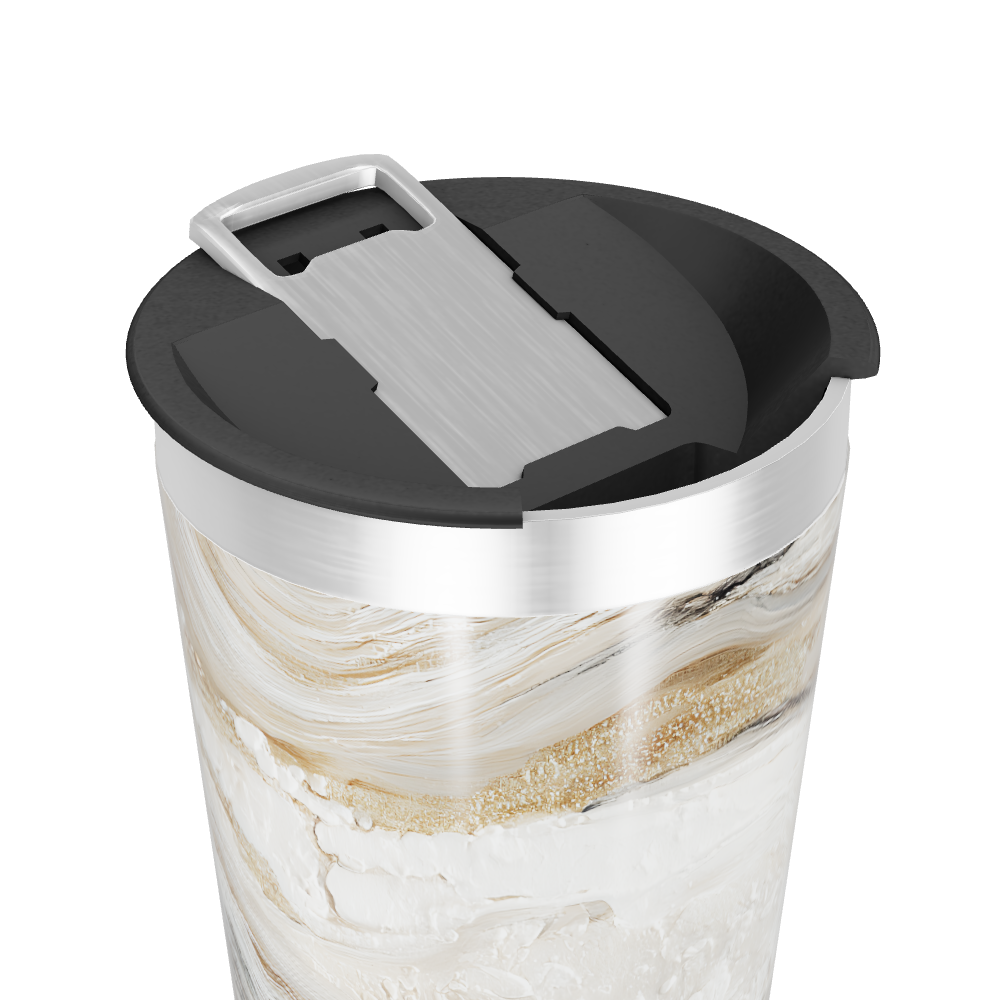 Copo Térmico - Marmorizado Bege Aço Inox