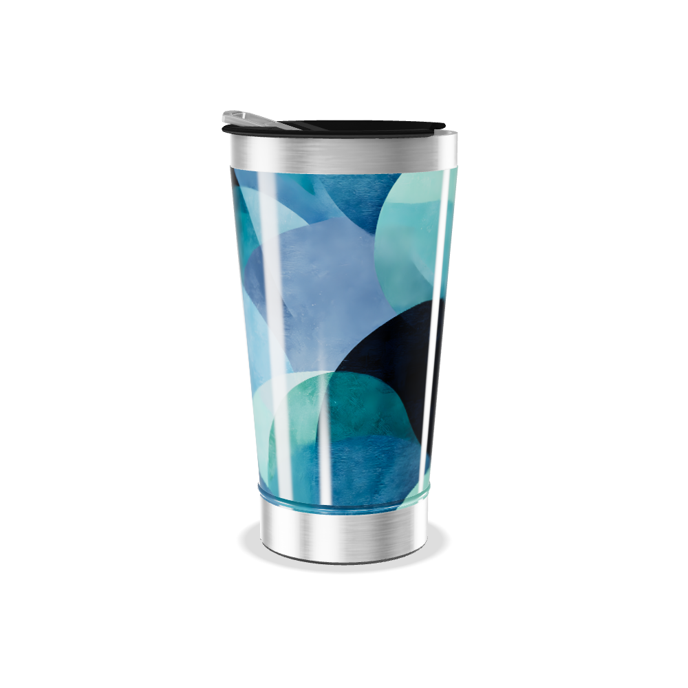 Copo Térmico - Estampa Azul Abstrata