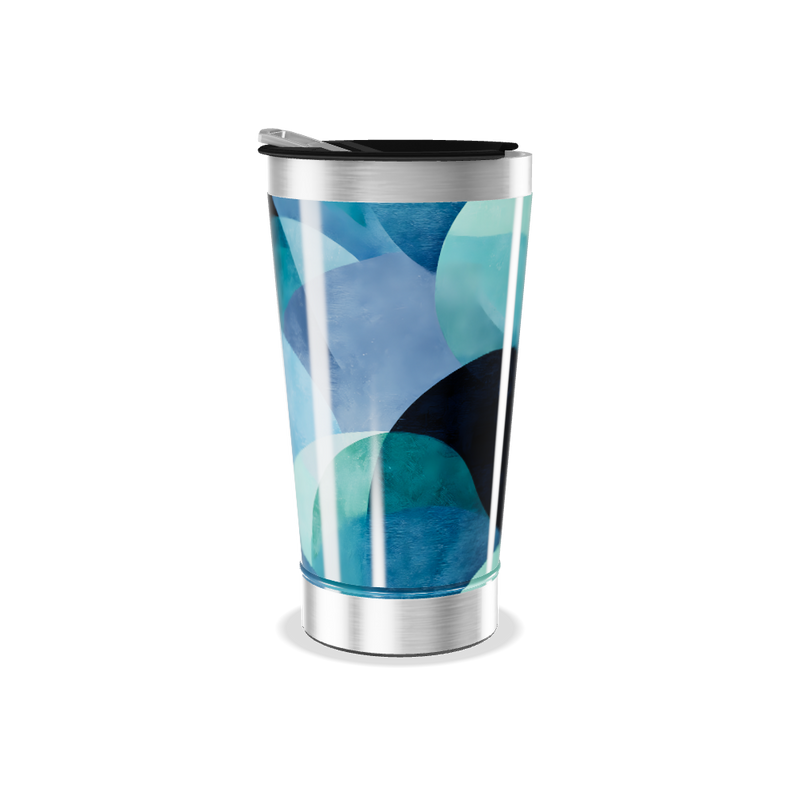 Copo Térmico - Estampa Azul Abstrata
