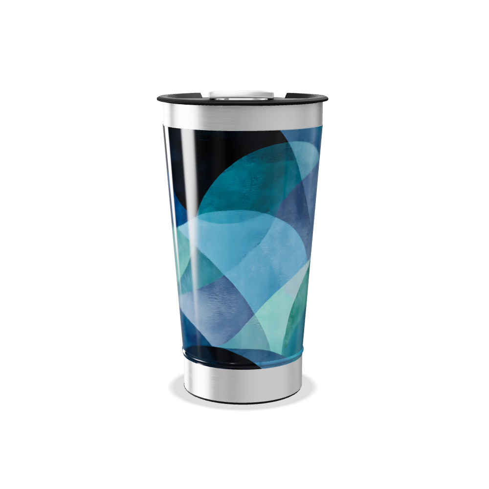 Copo Térmico - Estampa Azul Abstrata