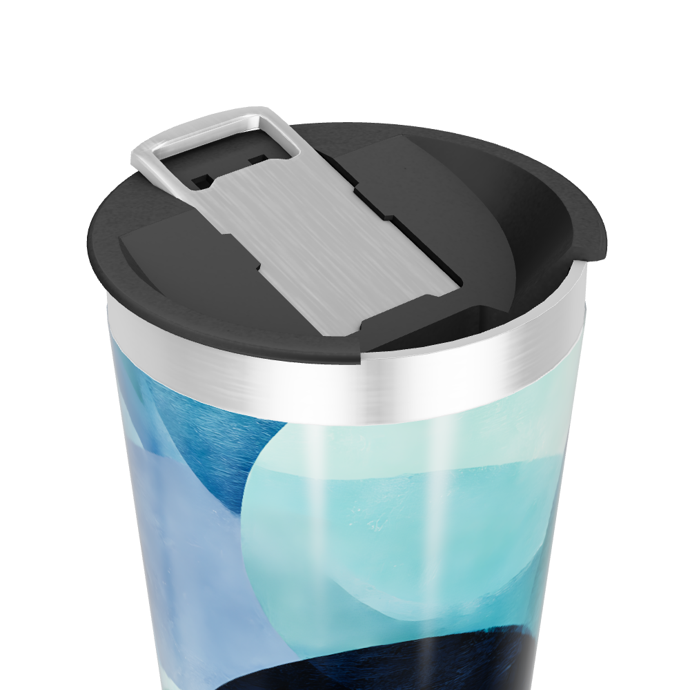 Copo Térmico - Estampa Azul Abstrata