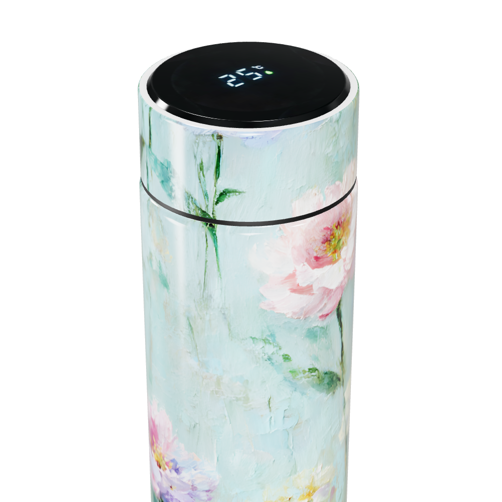 Garrafa Térmica Touch - Floral Pintura Azul