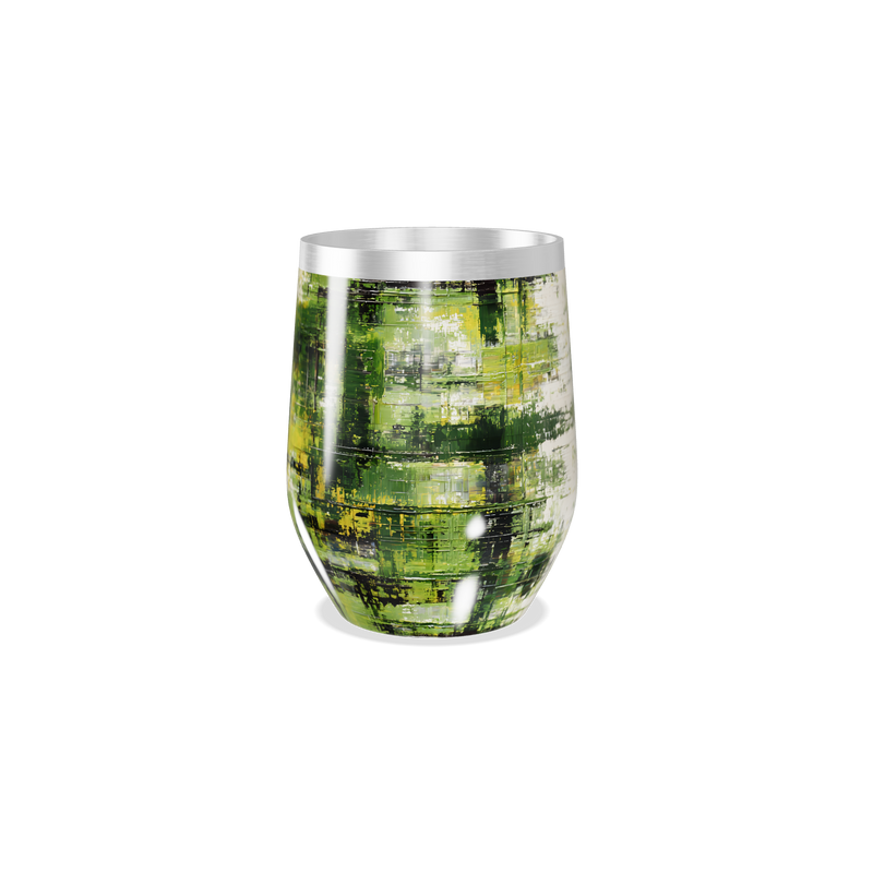 Copo Térmico Slim - Estampa Abstrata Verde