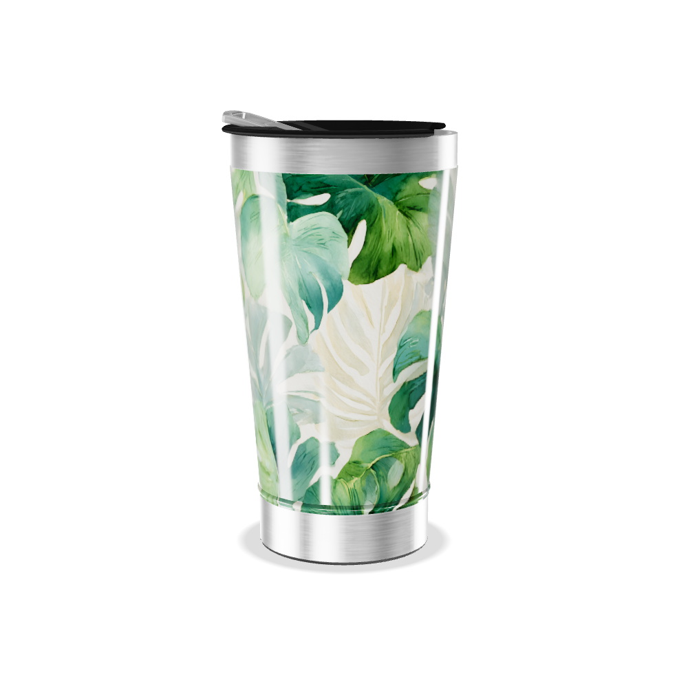 Copo Térmico - Folhagem Verde Aço Inox