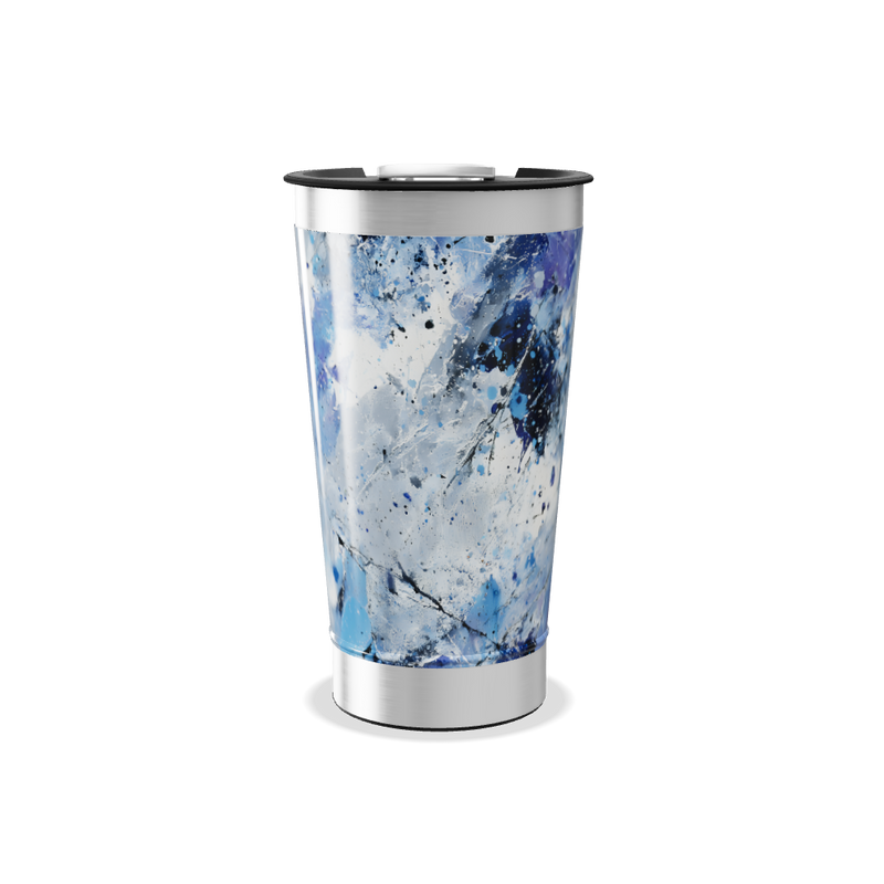 Copo Térmico - Estampa Azul Abstrata