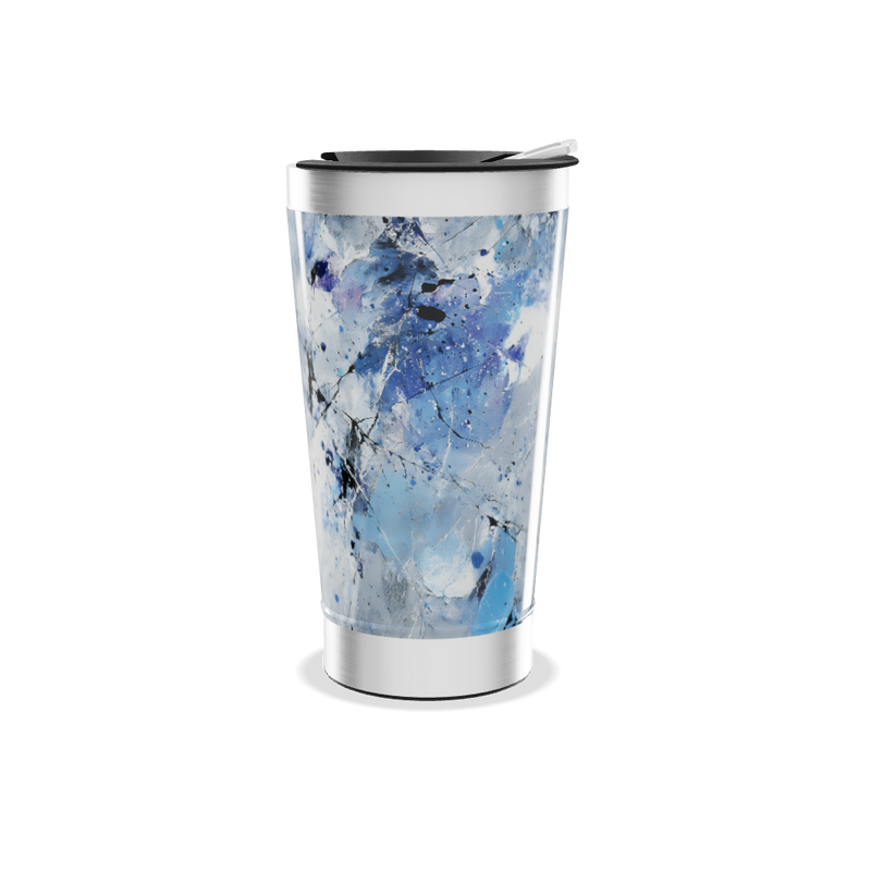 Copo Térmico - Estampa Azul Abstrata
