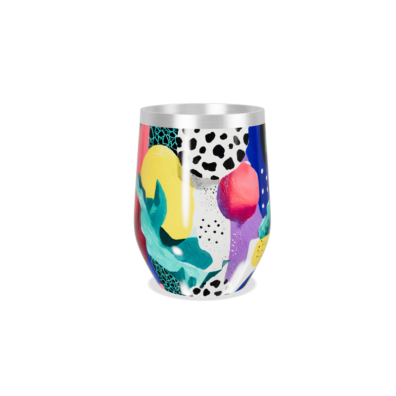 Copo Térmico Slim - Colorido Abstrato Aço Inox