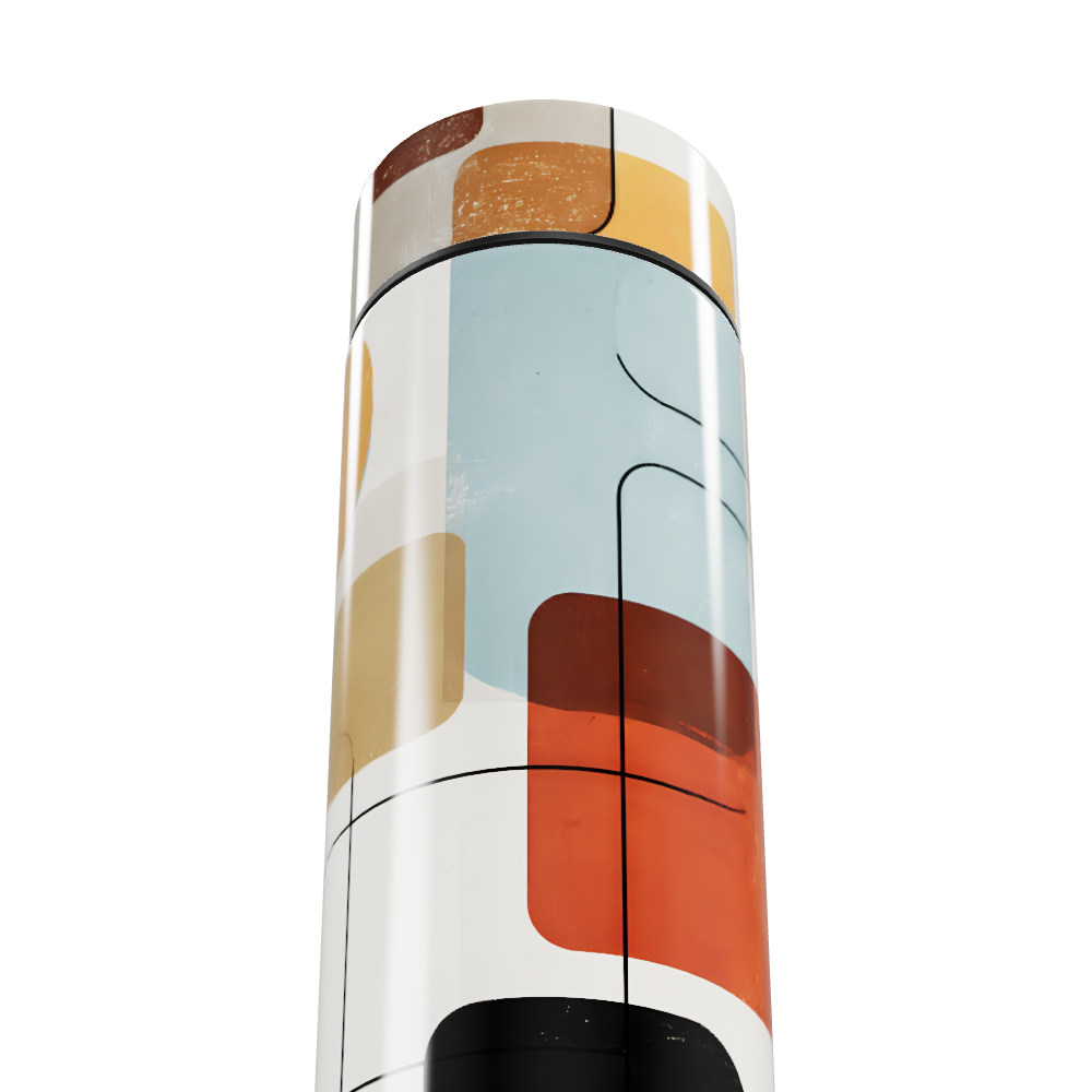 Garrafa Térmica Touch - Estampa Geométrica Colorida