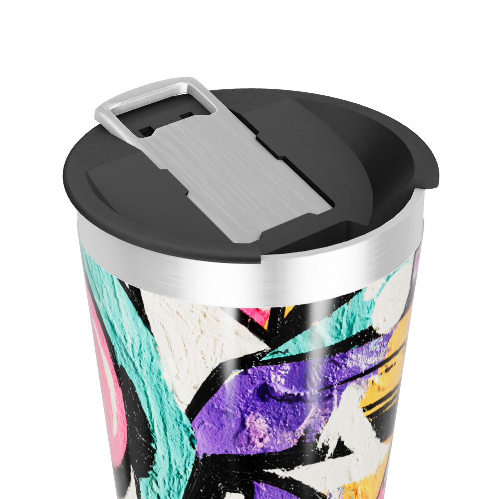 Copo Térmico - Colorido Abstrato Aço Inox