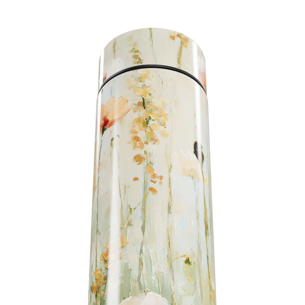 Garrafa Térmica Touch - Floral Digital Branco