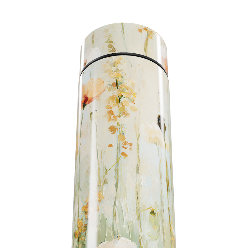 Garrafa Térmica Touch - Floral Digital Branco