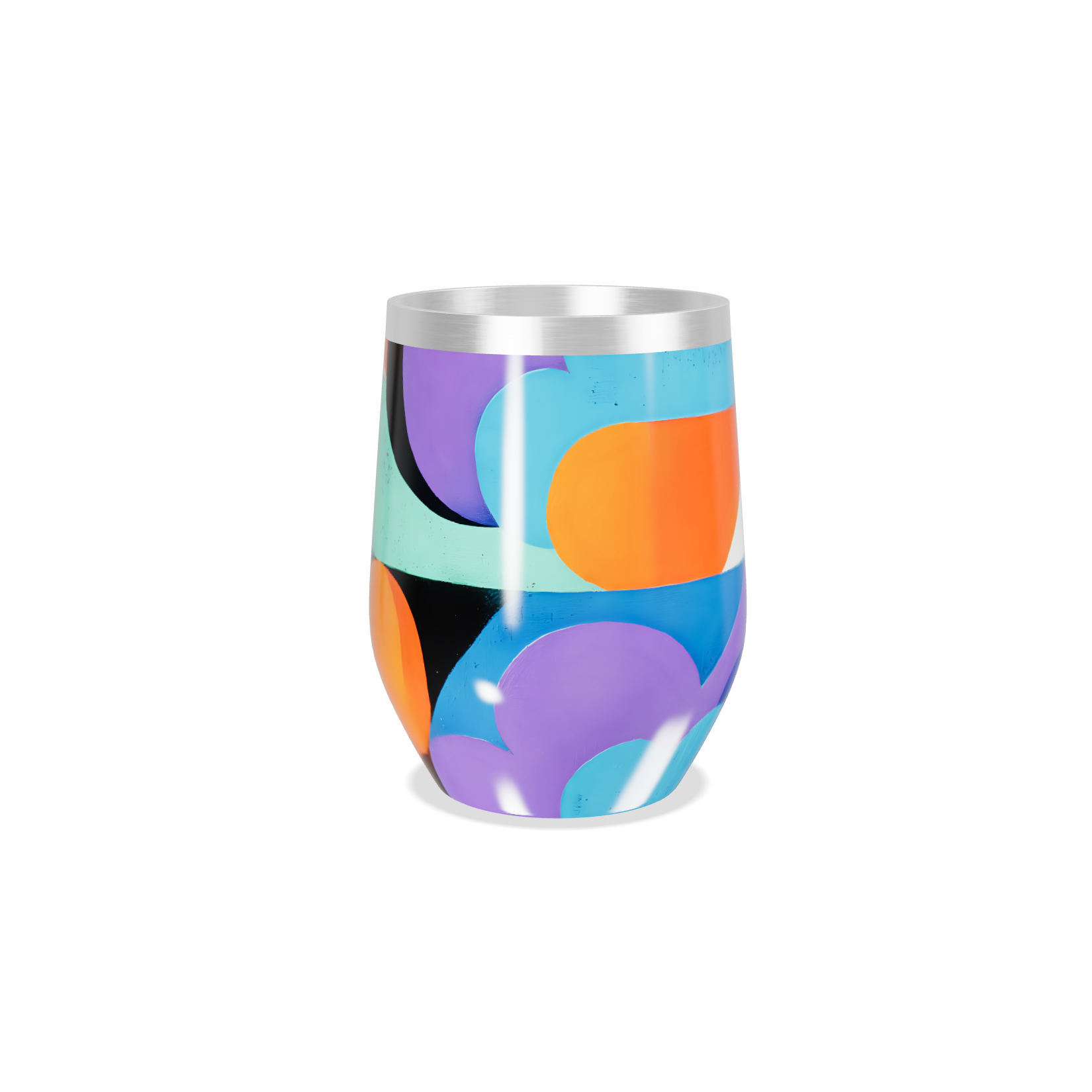 Copo Térmico Slim - Colorido Abstrato Aço Inox